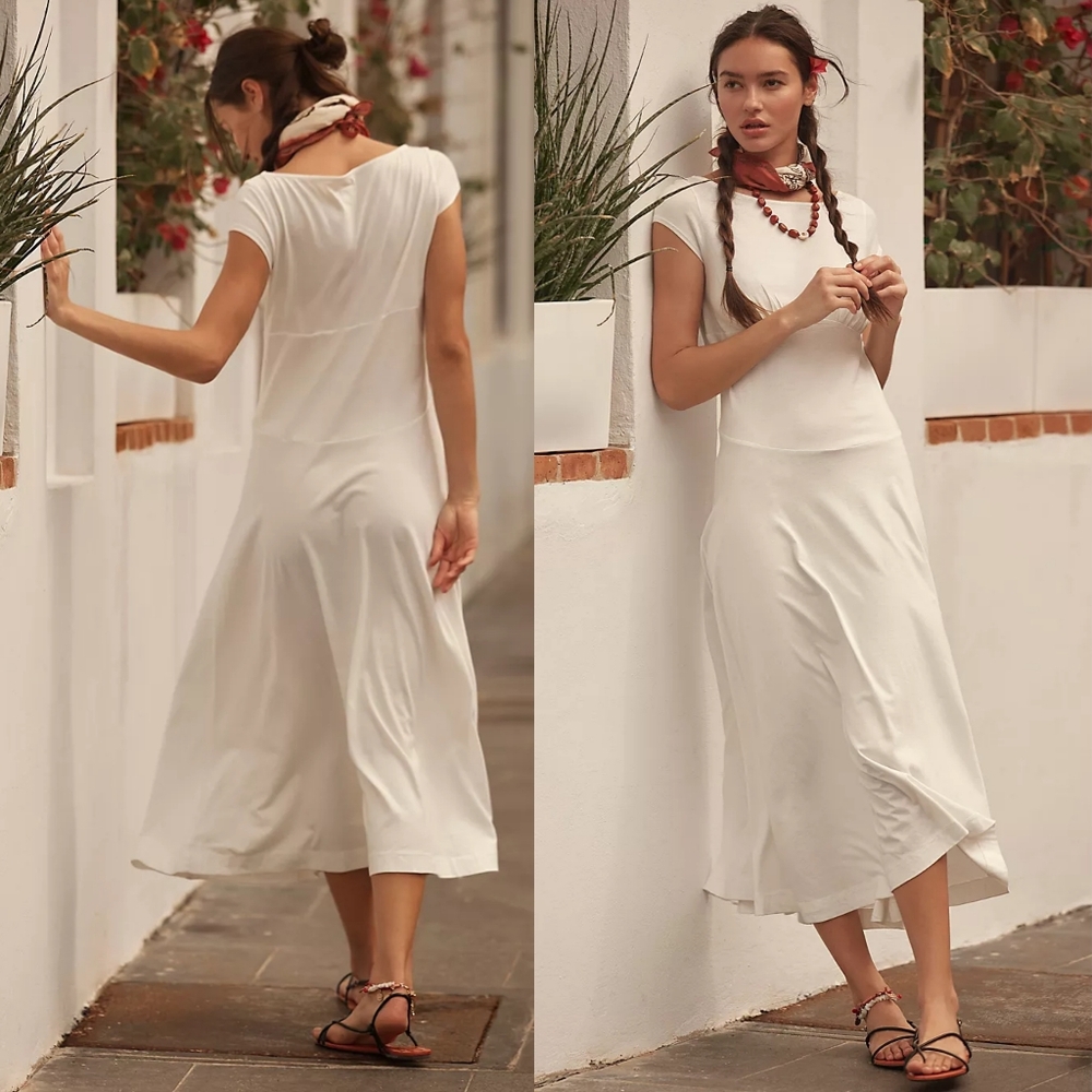 New Free People Ellis Maxi Dress Coconut Milk Cream Off White Midi S Free-est